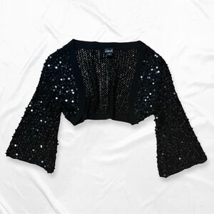 Y2K Vintage Crochet Sequins Cardigan